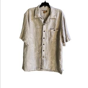 Caribbean Button Down Short Sleeve Shirt Large